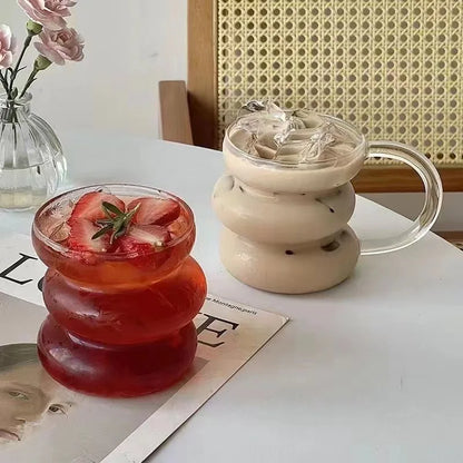 Irregular Shaped Heat Resistant Glass Mugs