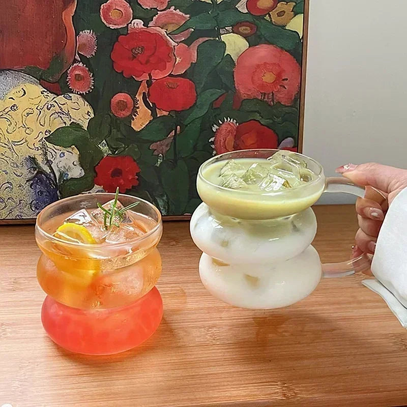 Irregular Shaped Heat Resistant Glass Mugs