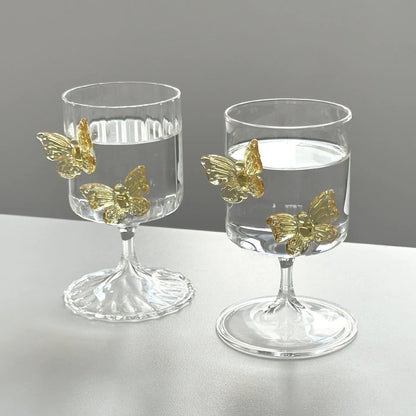 Elegant Borosilicate Butterfly Wine Glass 2pc Set