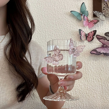 Elegant Borosilicate Butterfly Wine Glass 2pc Set
