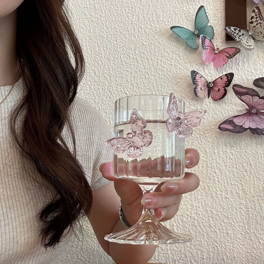 Elegant Borosilicate Butterfly Wine Glass 2pc Set