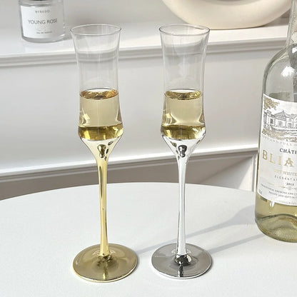 Silver and Gold French Waist Champagne Glass
