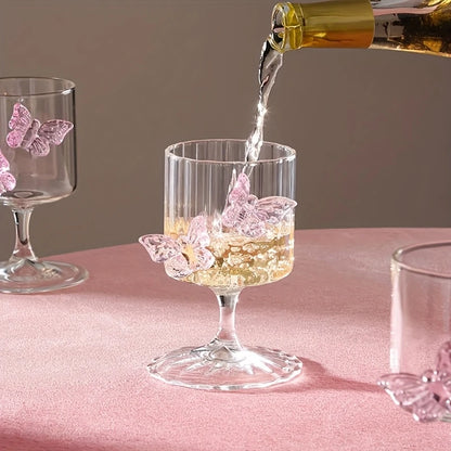 Elegant Borosilicate Butterfly Wine Glass 2pc Set
