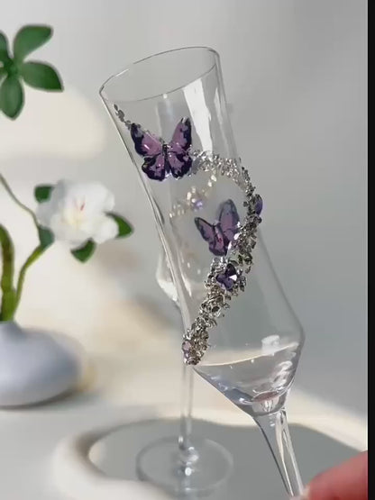 Butterfly Crystal Champagne Glass