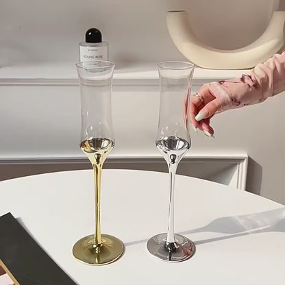 Silver and Gold French Waist Champagne Glass